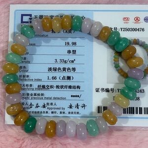 Certified Grade A Natural Green Jade Jadeite Beaded Bracelet